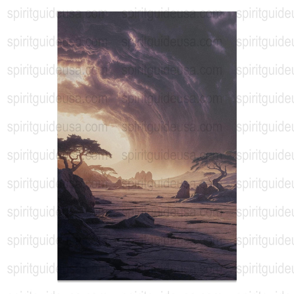 Dramatic Landscape Poster, Surreal Nature Art, Stormy Sky, Desert Canvas Print, Home Decor Wall Art, Unique Artistic Gift Idea