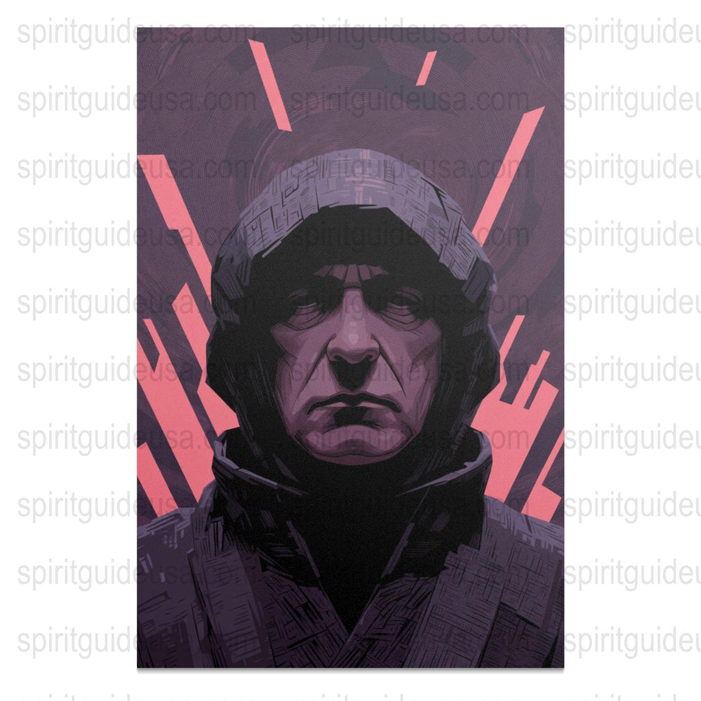 Dark Vintage Military Poster, Stoic Soldier Portrait, Retro Wall Art, Unique Home Decor Gift