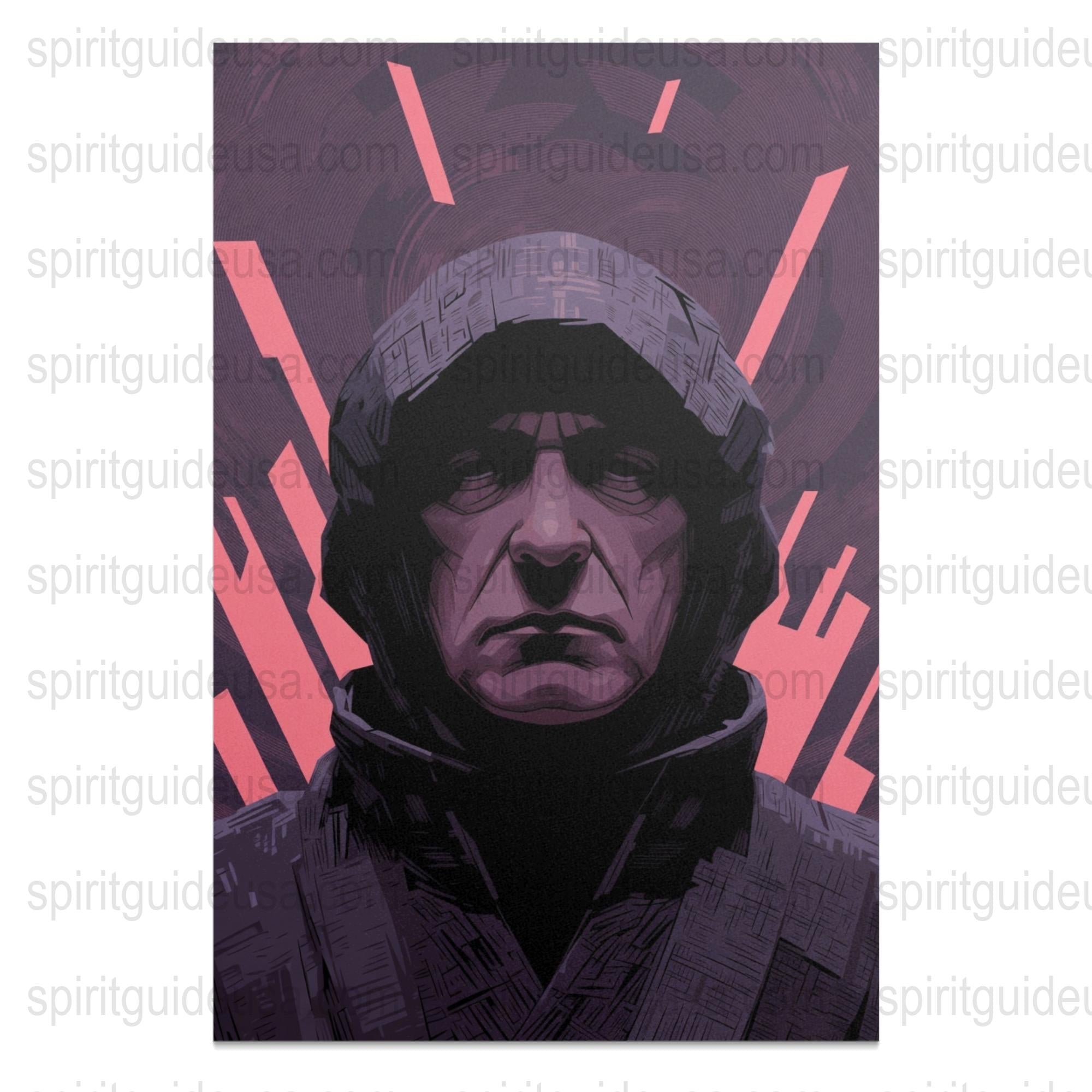 Dark Vintage Military Poster, Stoic Soldier Portrait, Retro Wall Art, Unique Home Decor Gift