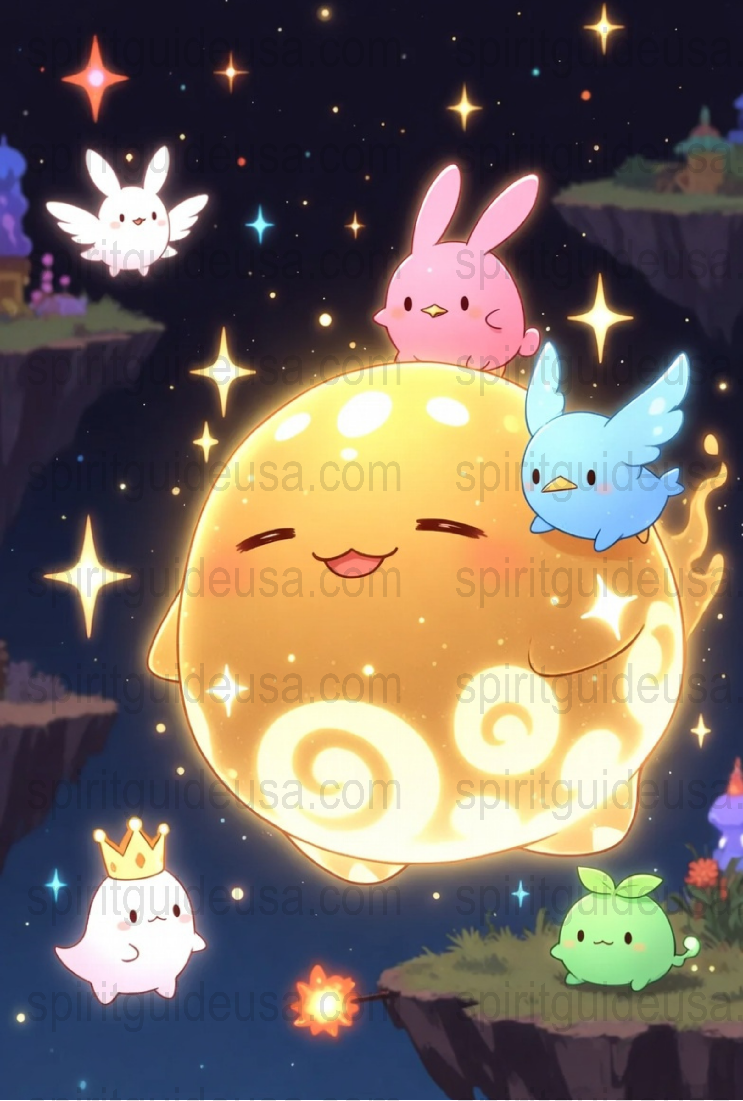 Cute Fantasy Creatures Poster, Colorful Animal Illustrations, Magical Nursery Decor, Whimsical Kids Room Wall Art