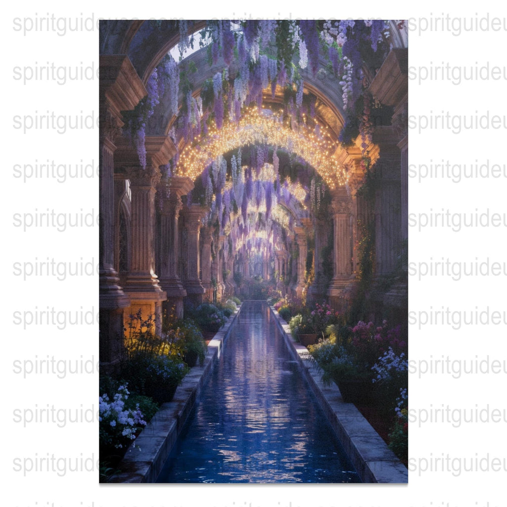 Enchanted Forest Cathedral Archway Painting, Magical Landscape Art Print, Fantasy Decor Wall Art, Mystical Nature Scene