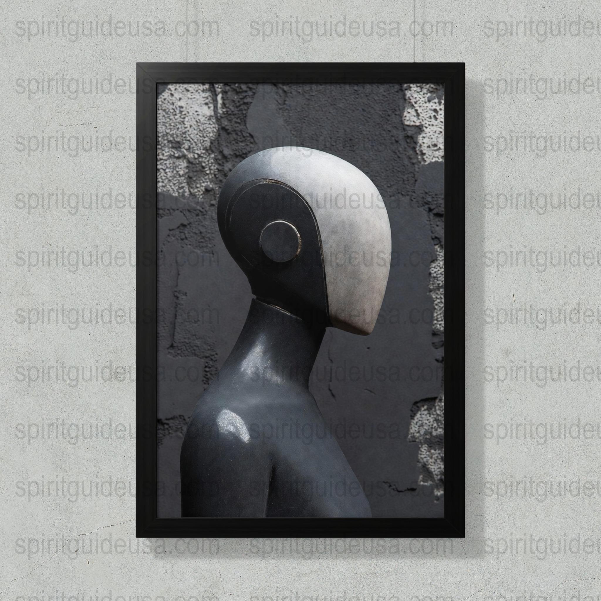 Modern Abstract Black and White Sculpture Print, Minimalist Art Poster, Contemporary Home Decor Wall Art, Unique Artistic Gift