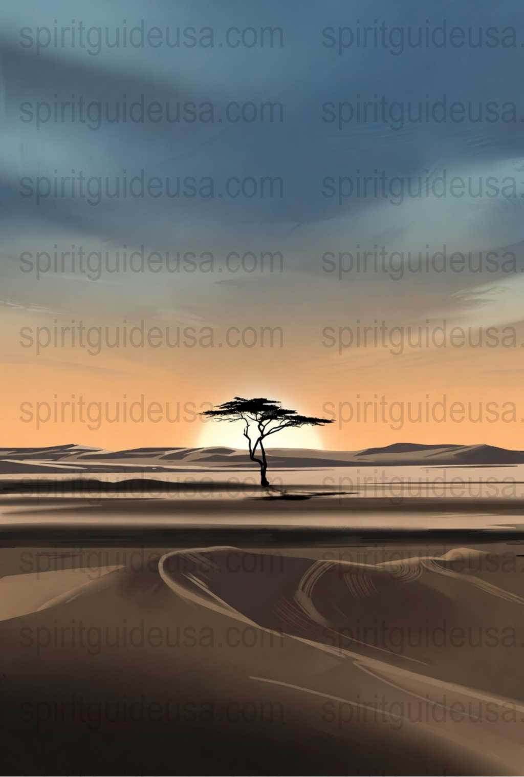 African Sunset Canvas Print, Serene Tree Silhouette, Warm Tones Wall Art, Nature Inspired Home Decor
