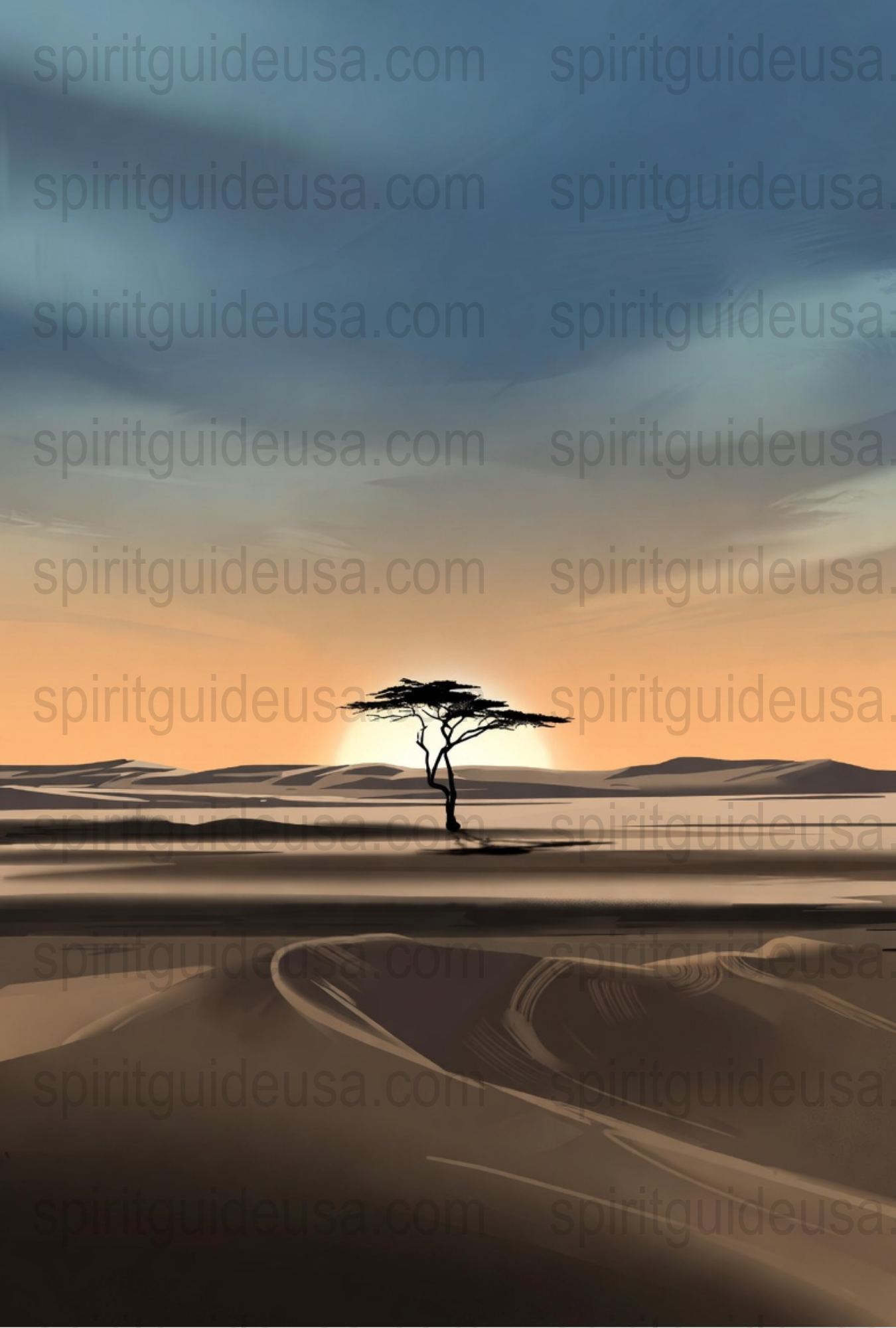African Sunset Canvas Print, Serene Tree Silhouette, Warm Tones Wall Art, Nature Inspired Home Decor
