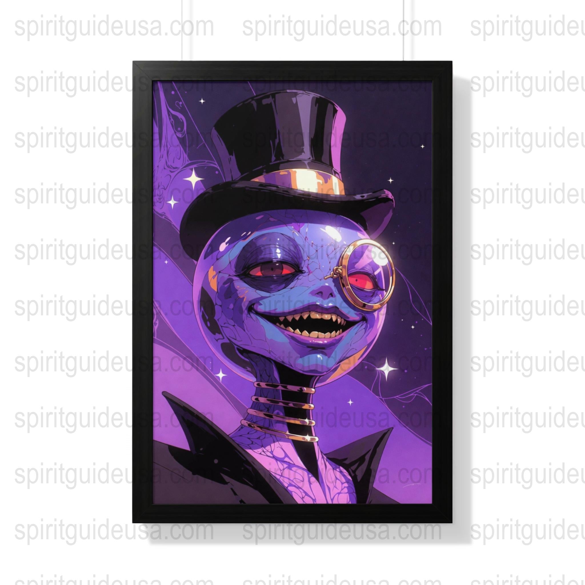 Gothic Skeleton Art Print, Top Hat Ghost Illustration, Spooky Wall Decor, Halloween Poster.