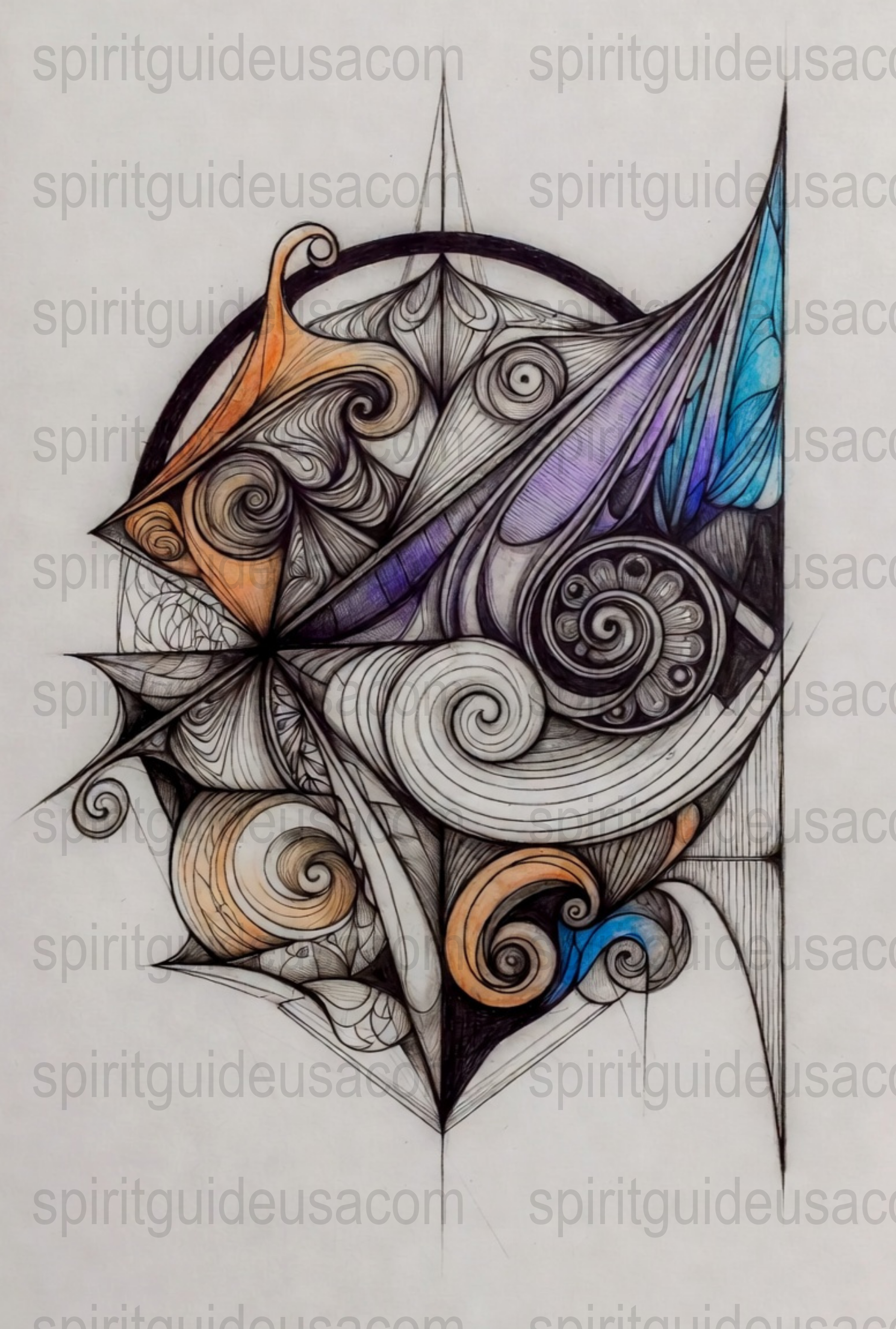 Handmade Geometric Abstract Art Print, Colorful Modern Wall Decor, Unique Home Decoration, Contemporary Artwork