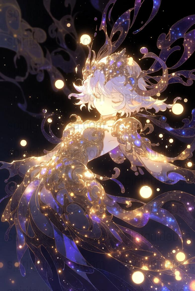 Enchanting Starry Night Fairy Poster, Ethereal Fantasy Art Print, Magical Decor, Celestial Wall Art, Dreamy Bedroom Illustration