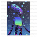 Psychedelic Robot Art Print, Colorful Geometric Alien Poster, Unique Sci-Fi Wall Decor, Modern Abstract Space Artwork for Home