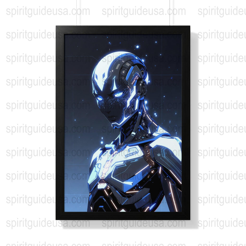 Futuristic Robot Art Print, Sci-Fi Cybernetic Being Poster, Modern Home Decor, Cool Wall Art for Tech Enthusiasts