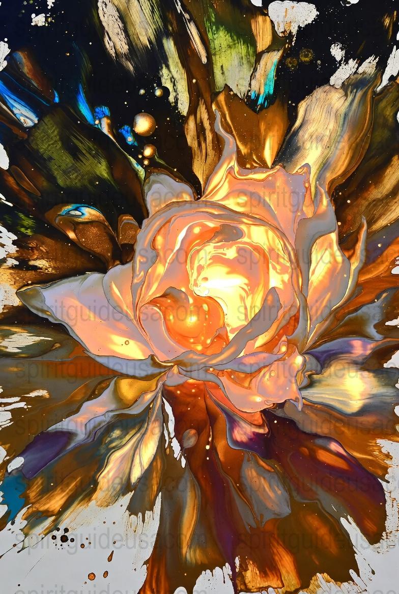 Abstract Floral Art Print, Vibrant Orange and Brown Rose Poster, Modern Home Decor Wall Art, Unique Botanical Illustration