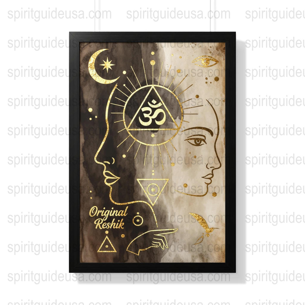 Spiritual Wall Art, Reiki Energy Symbols, Moon Phases, Mystical Faces, Meditation Decor, Unique Gift Idea