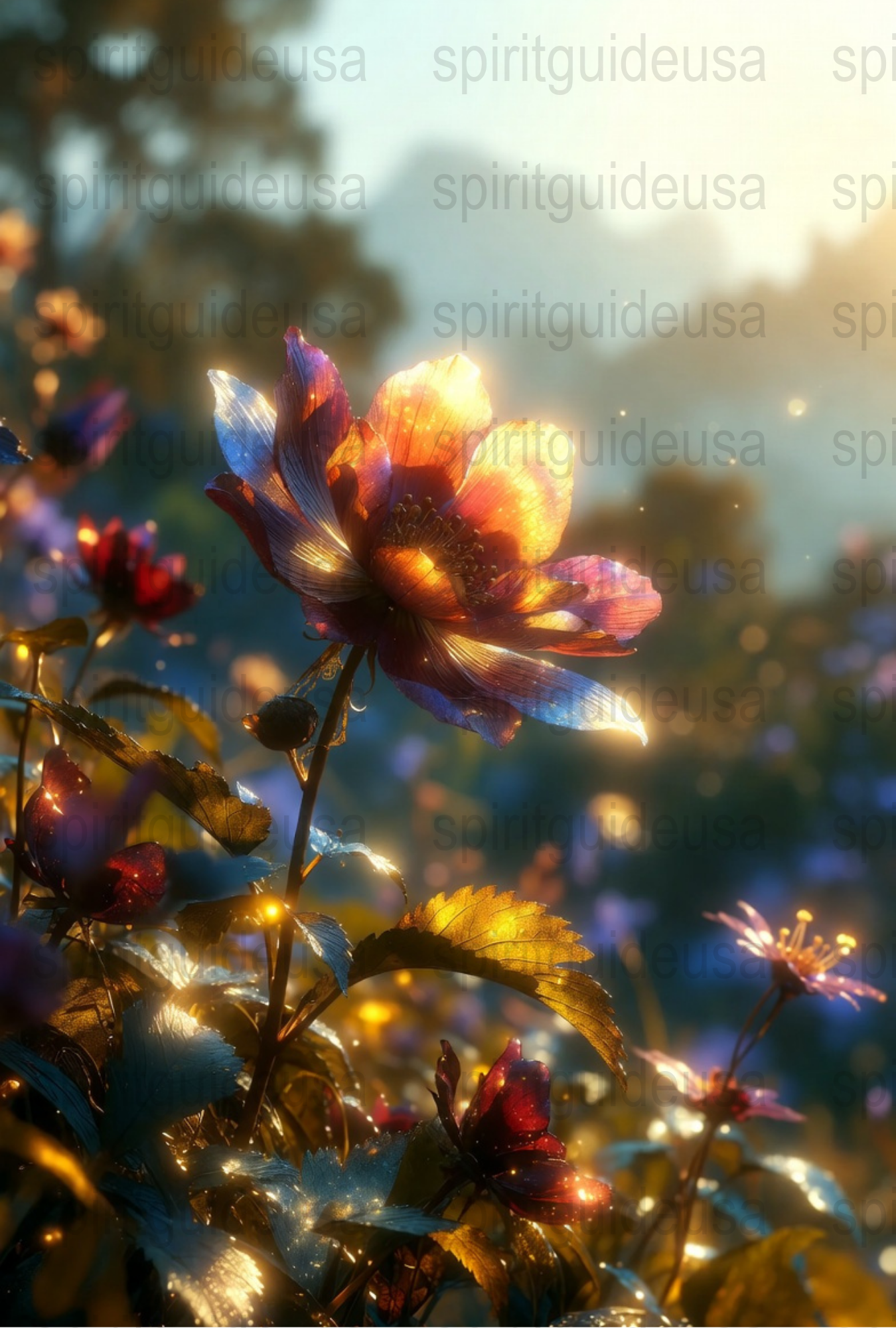 Vibrant Floral Canvas Print, Colorful Flower Wall Art, Nature Home Decor, Sunlit Blossom Photography