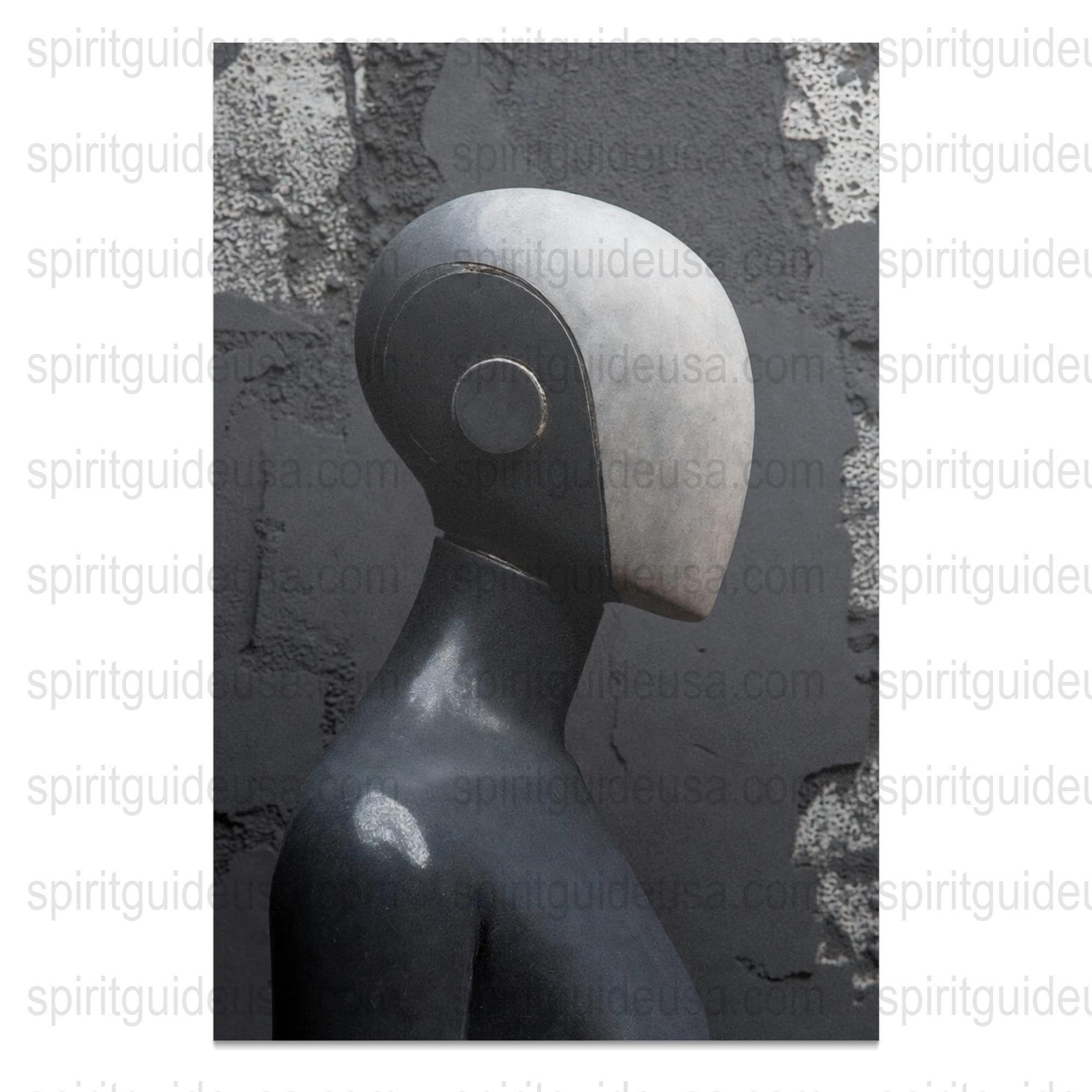 Abstract Modern Sculpture Art Print, Monochrome Minimalist Decor, Home Office Wall Art, Unique Black and White Poster