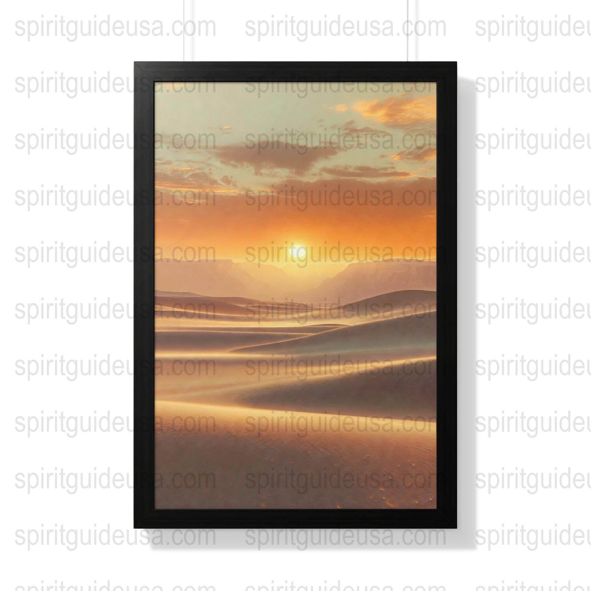 Framed Sunset Landscape Print, Golden Hour Wall Art, Peaceful Nature Photography, Home Decor