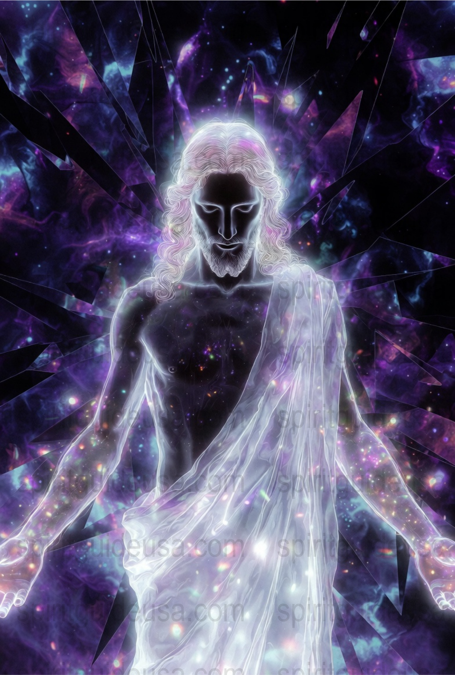 Cosmic Spiritual Being Art Print, Celestial Energy Wall Decor, Mystic Fantasy Poster, Galaxy Aesthetic Room Decoration