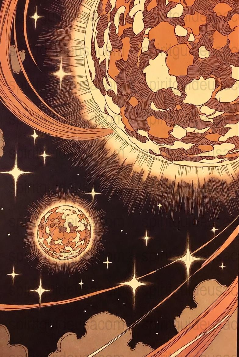 Vintage Space Art Print, Celestial Poster, Retro Astronomy Wall Art, Outer Space Decoration, Cosmic Illustration, Starry Night Sky Decor