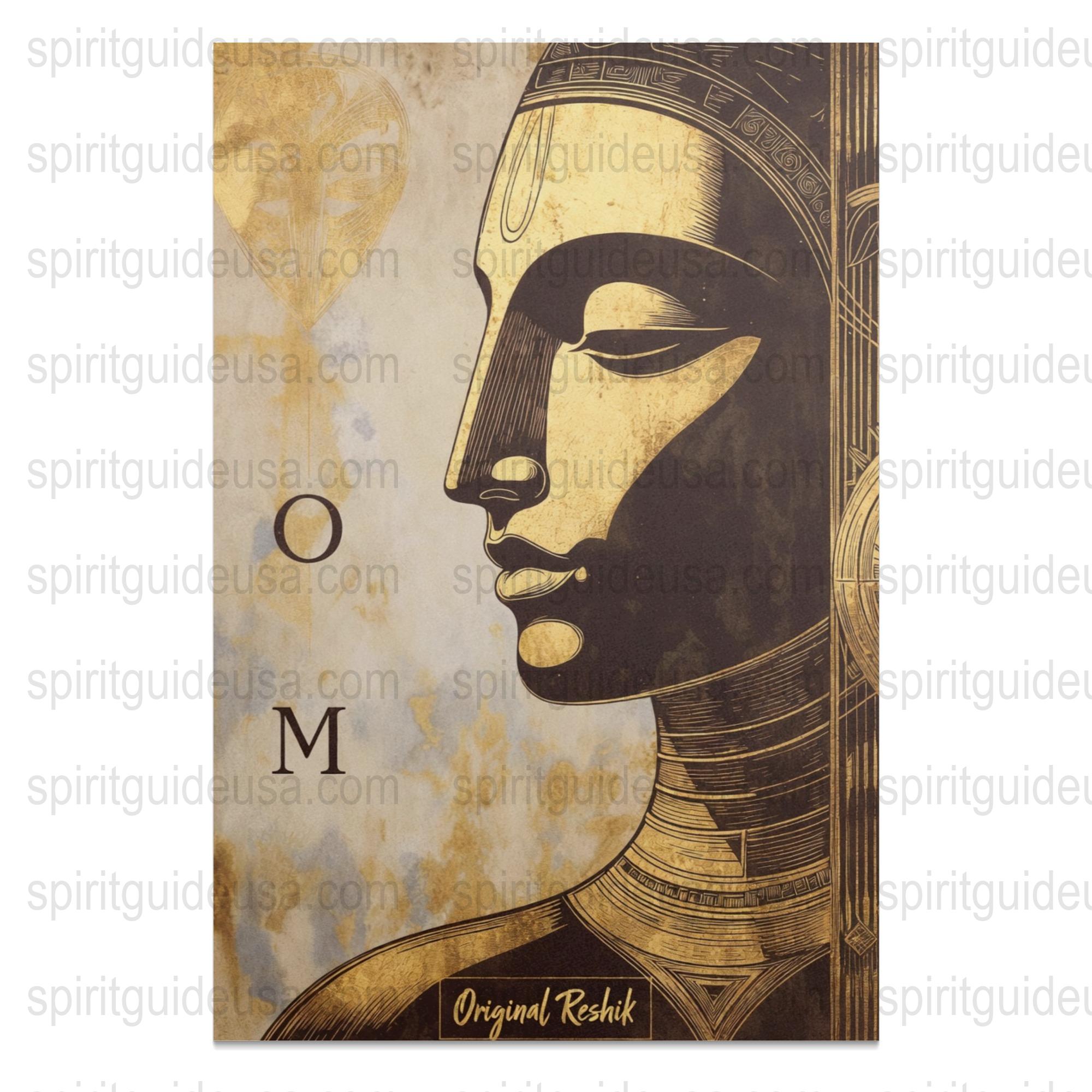 Vintage Buddha Wall Art Print, Spiritual Zen Decor, Golden Buddha Meditation Room, Yoga Studio Decorative Poster, Aesthetic Home Art