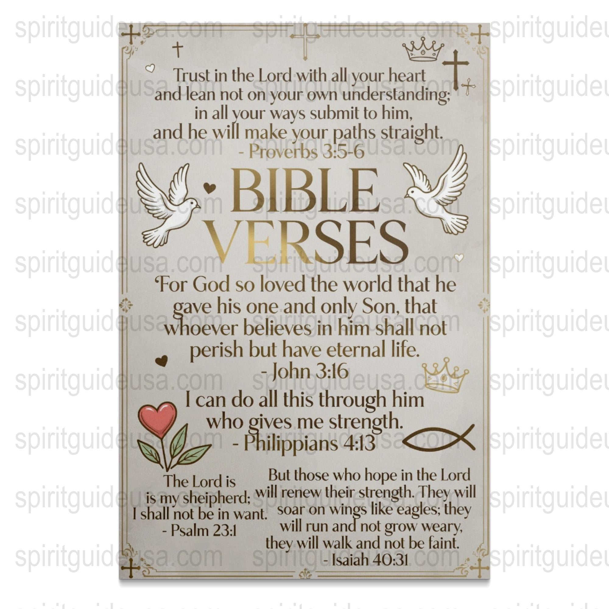 Inspirational Bible Verses Wall Art, Christian Home Decor, Religious Quotes Poster, Spiritual Gift, Proverbs, John, Isaiah, Psalms