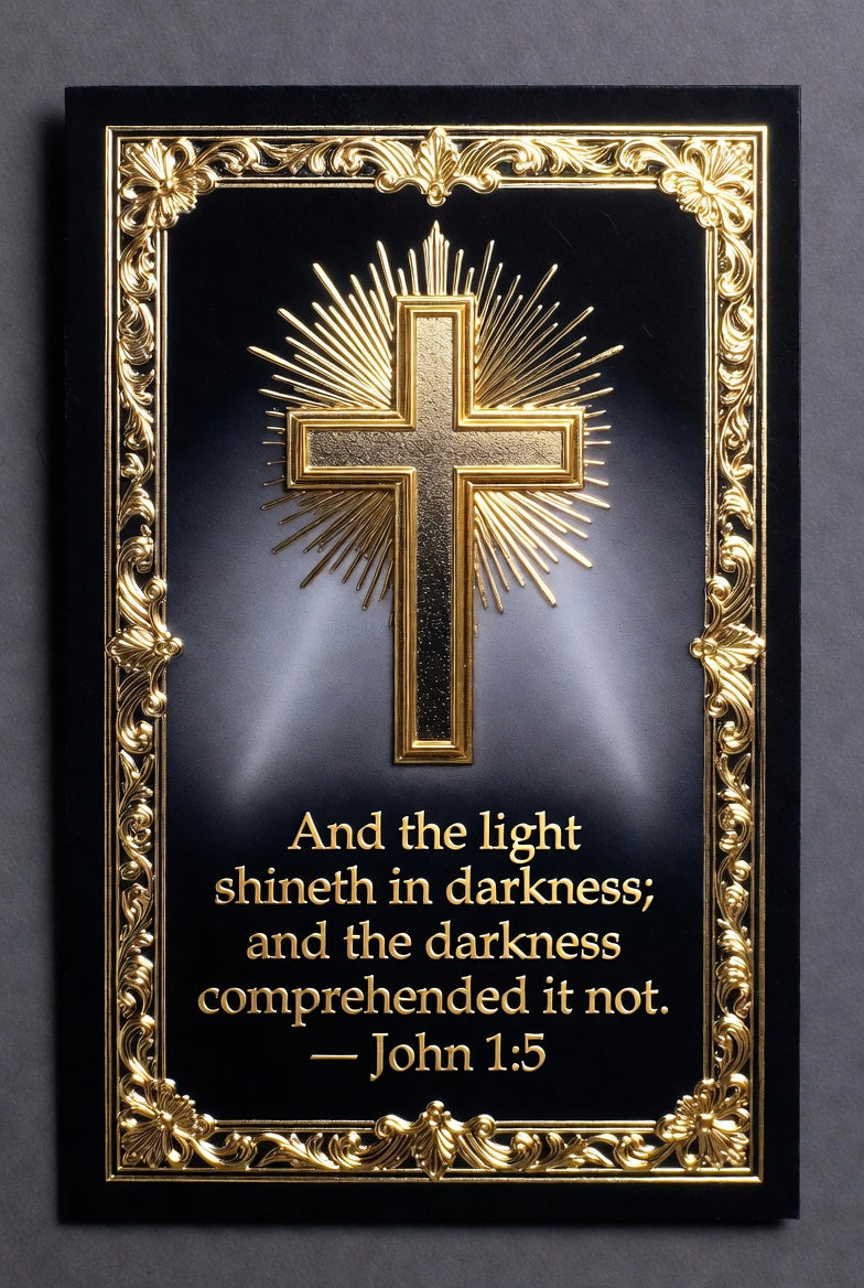 ***Prayer Certificate Digital Download MP4 + Wallpaper • BLACK–GOLD ROYAL – John 1:5