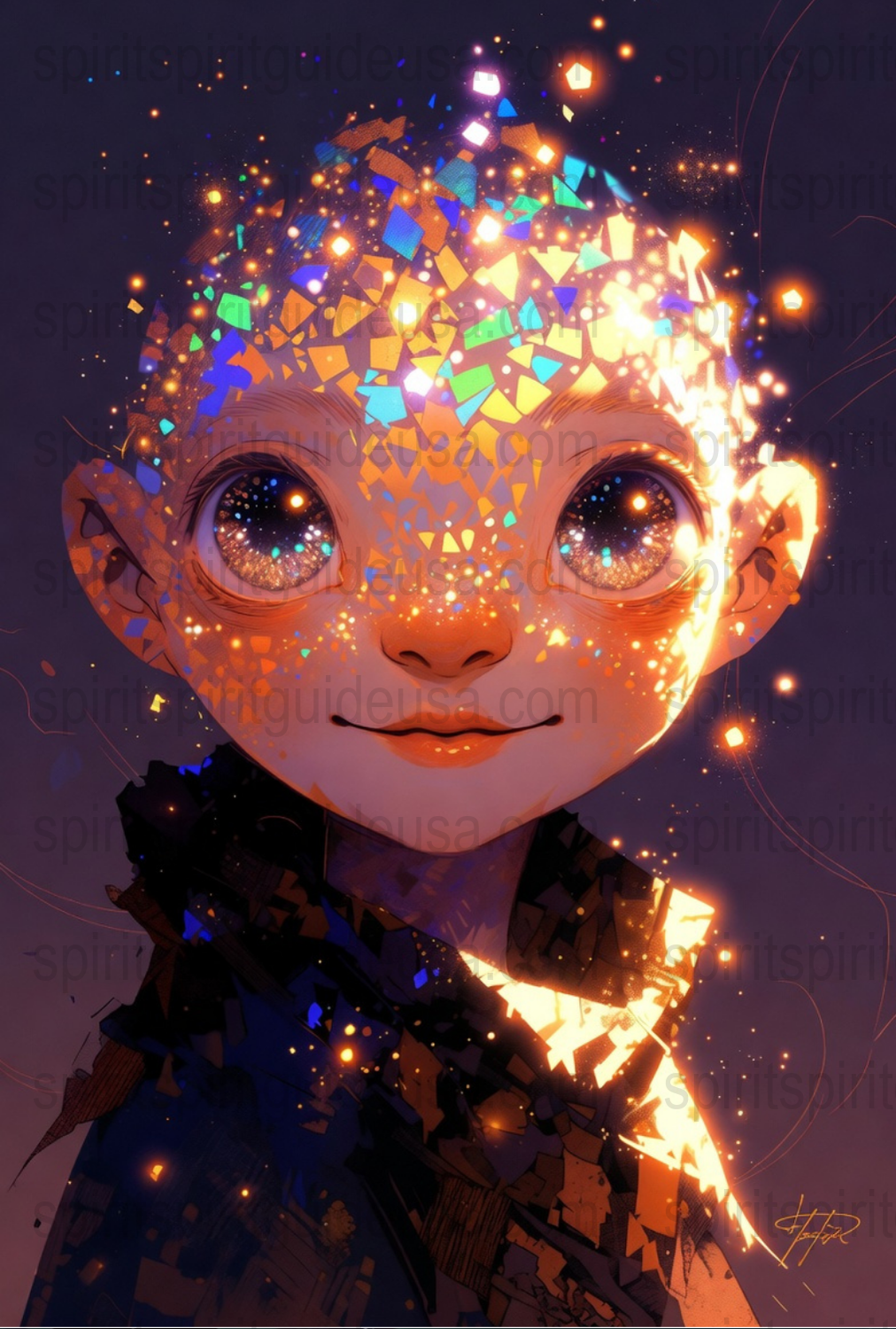 Colorful Digital Art Print, Abstract Portrait, Vibrant Wall Decor, Modern Artistic Canvas