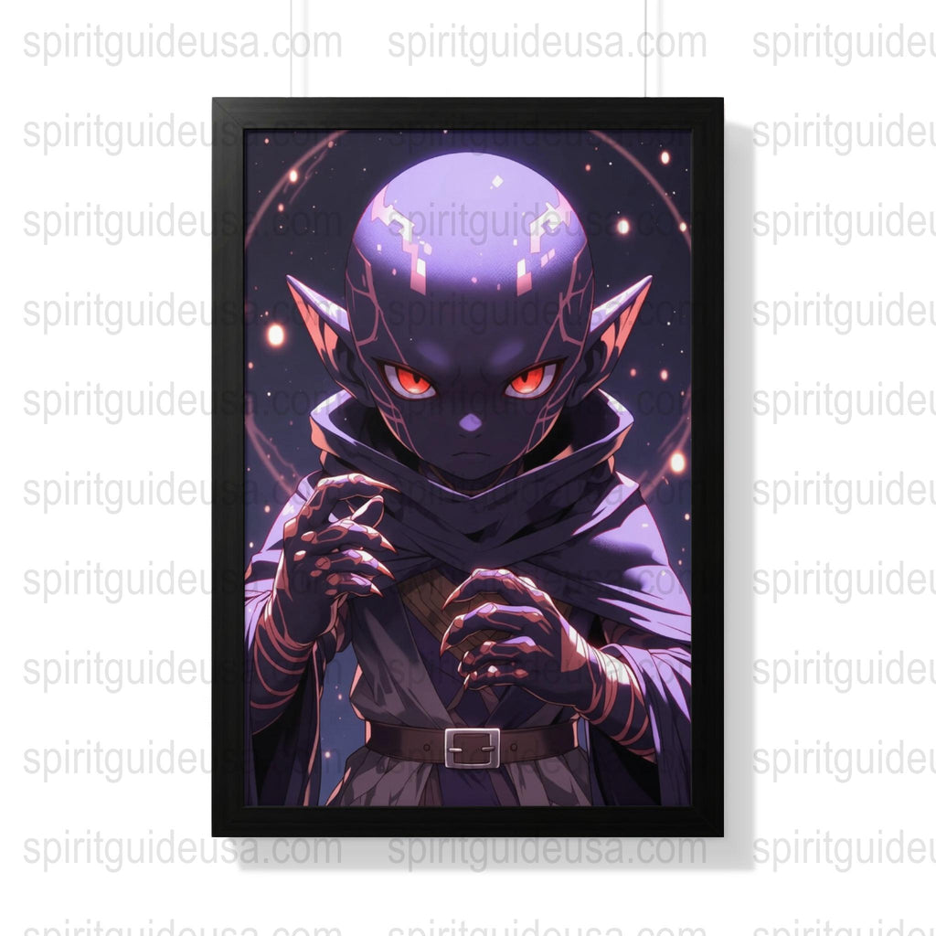 Fantasy Art Print, Mysterious Cloaked Figure, Ethereal Spirit, Purple Glow, Wall Decor, Unique Gift Idea, Home Decoration.