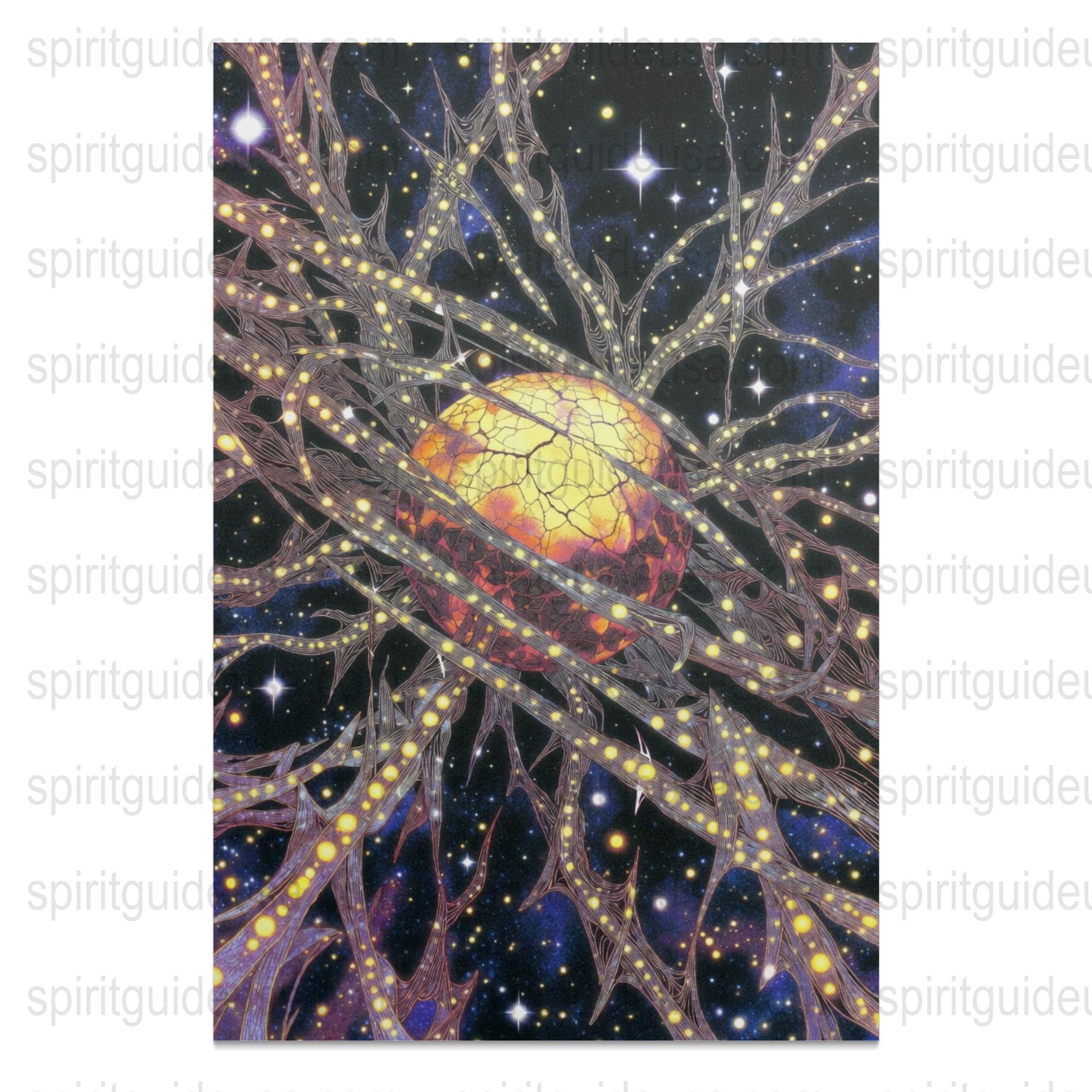 Celestial Art Print, Cosmic Egg with Stars, Psychedelic Space Wall Decor, Spiritual Poster, Mystical Astronomy Artwork for Home