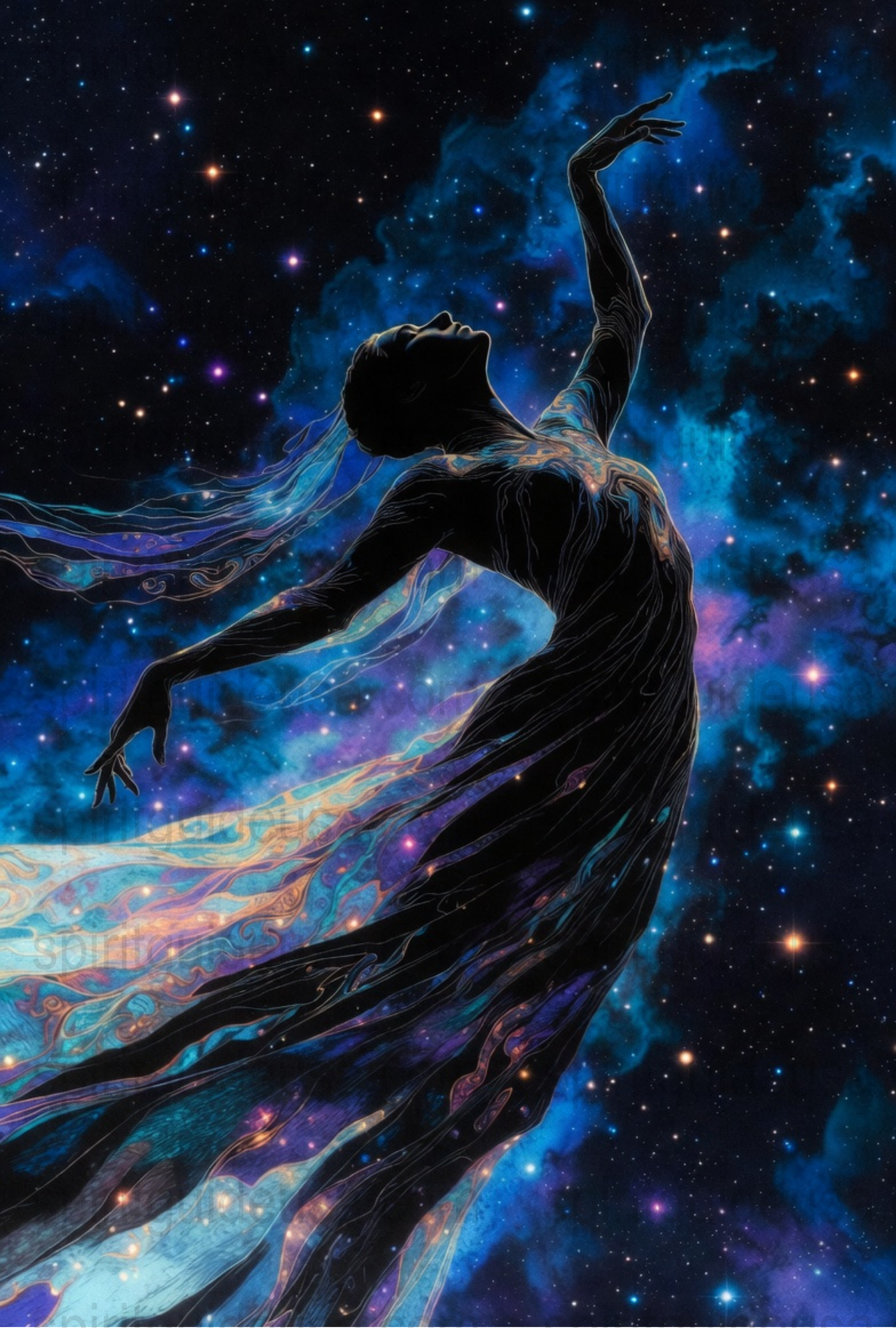 Cosmic Dance Art Print, Galaxy Woman Dancer, Stellar Space Poster, Celestial Home Decor, Astral Wall Art, Gift for Astronomy Lovers