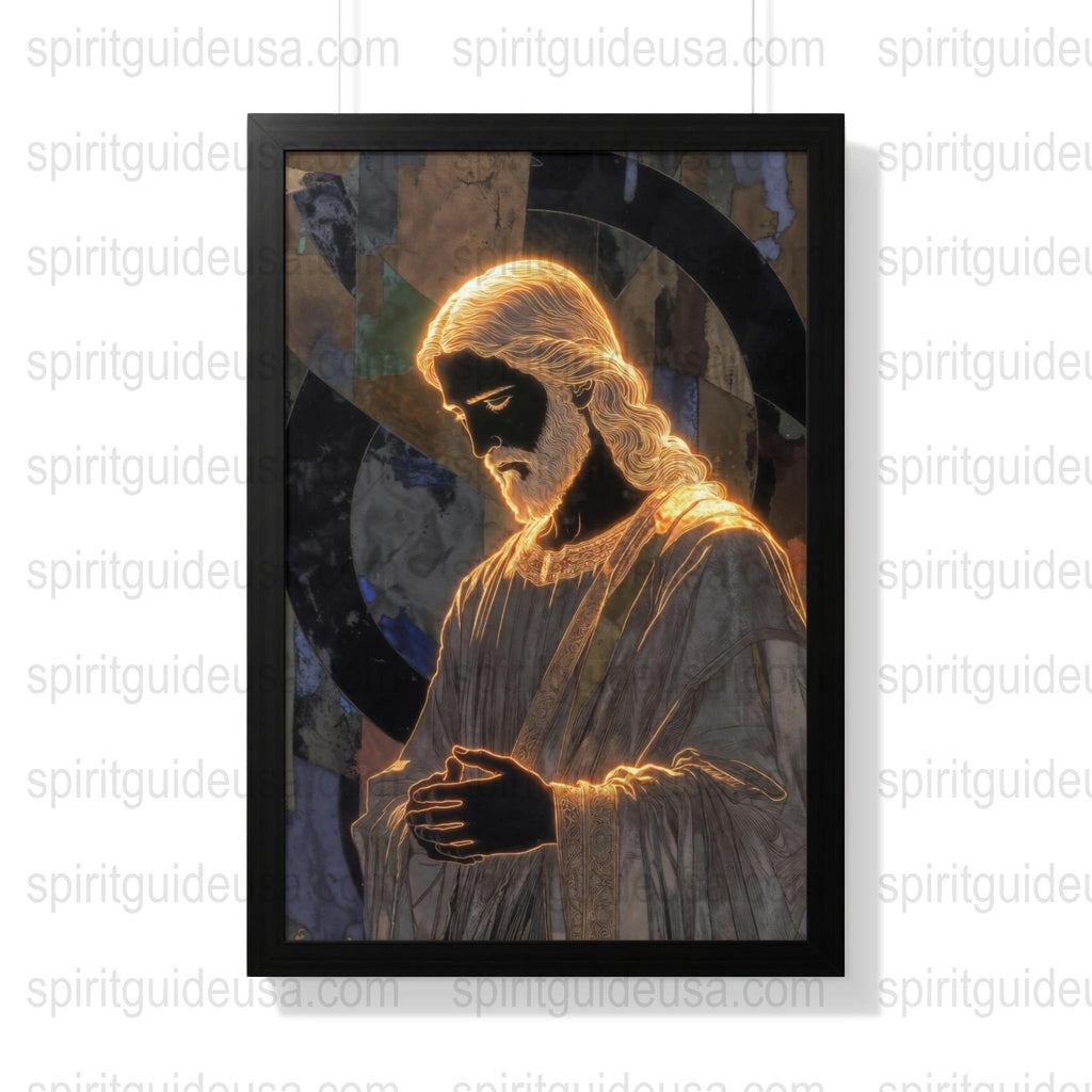 Jesus Christ Christian Wall Art, Religious Home Decor, Spiritual Illuminated Canvas Print, Inspirational Artwork for Living Room