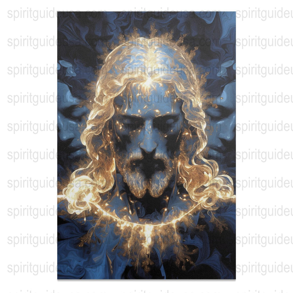 Spiritual Jesus Christ Portrait, Celestial Divine Light Art Print, Religious Wall Decor, Christian Inspirational Home Decoration