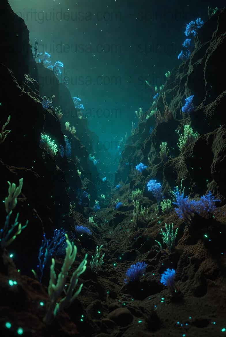 Underwater Scene Canvas Print, Ocean Artwork, Deep Sea Wall Decor, Coral Reef Poster, Nature Photography, Home Decoration, Blue and Black