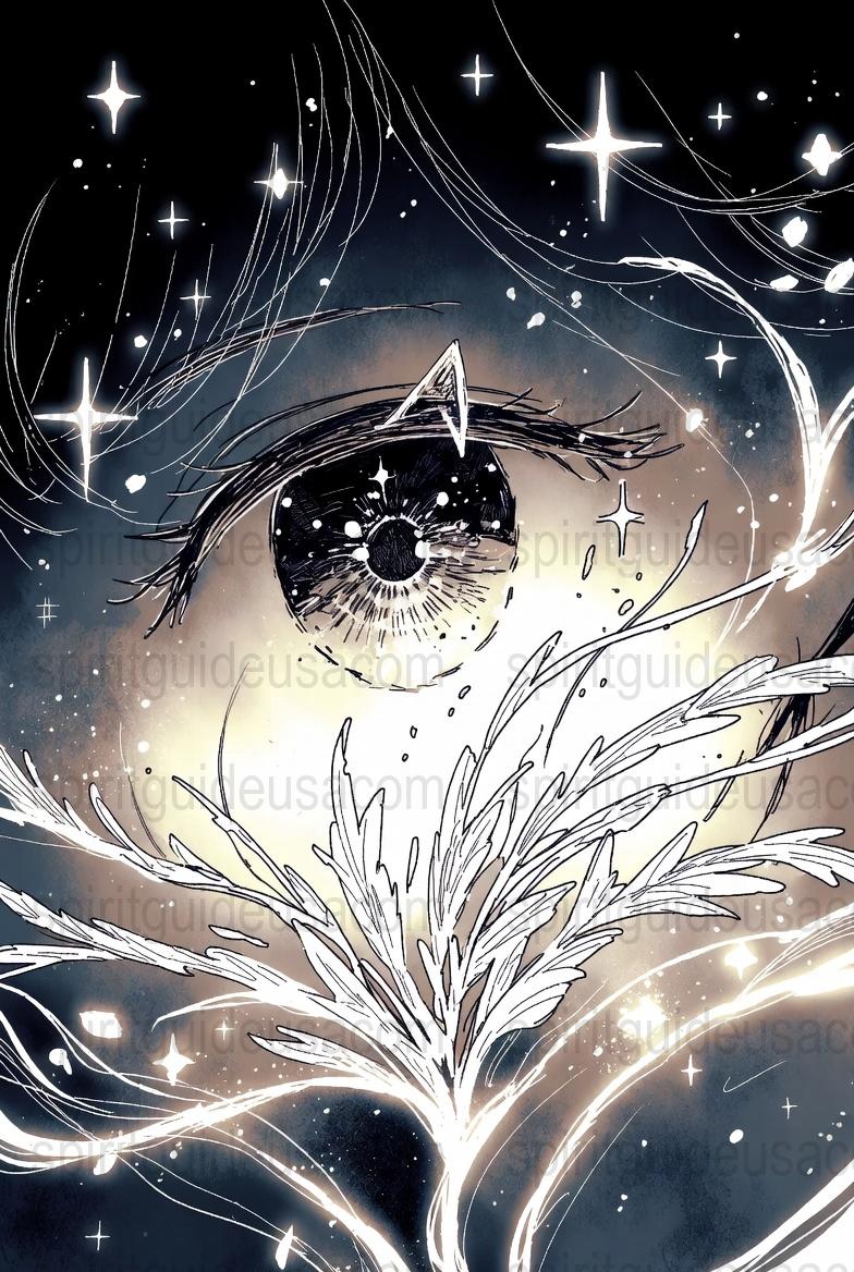 Mystical Eye Illustration Art Print, Cosmic Starry Night, Celestial Decor, Fantasy Wall Art, Unique Spiritual Gift Idea