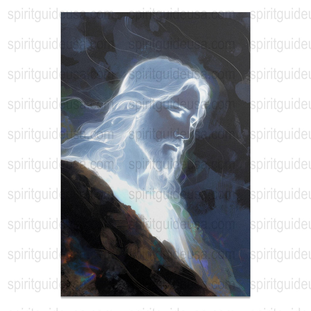 Mystical Jesus Portrait, Spiritual Christian Art Print, Religious Wall Decor, Inspirational Home Decoration, Divine Light Canvas