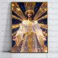 Religious Jesus Christ Canvas Art, Christian Wall Decor, Spiritual Gold Robe Painting, Sacred Heart, Inspirational Home Decoration