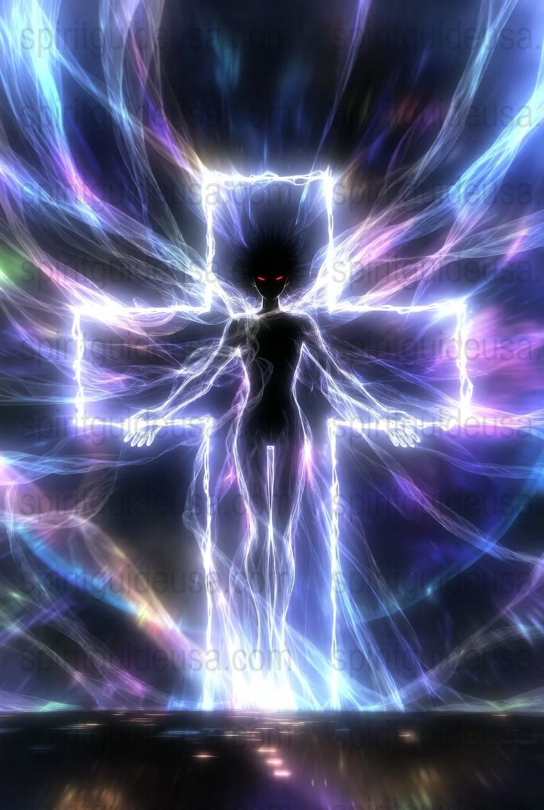 Abstract Electric Energy Creature Art Print, Vibrant Cosmic Entity Poster, Unique Psychedelic Wall Decor, Fantasy Artwork