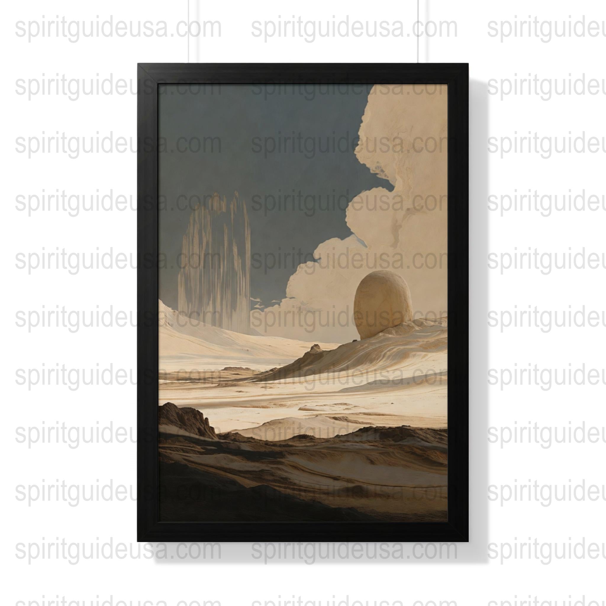 Vintage Sci-Fi Poster, Classic Space Landscape Art Print, Retro Alien Planet Wall Decor, Collectible Science Fiction Artwork