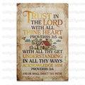 Rustic Christian Wall Art Canvas - Trust in the Lord Proverbs Verses Decor