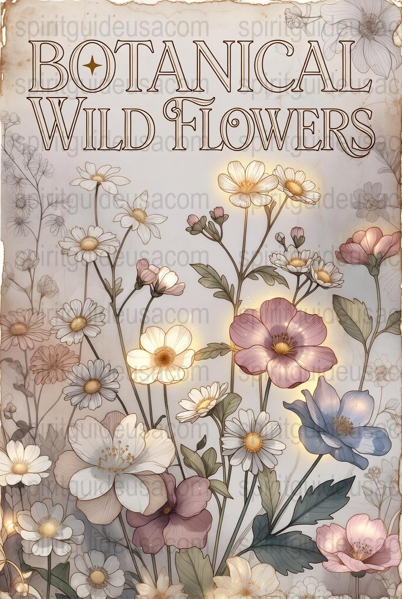 Botanical Wild Flowers Vintage Illustration, Floral Wall Art Print, Nature Inspired Home Decor, Elegant Garden Poster