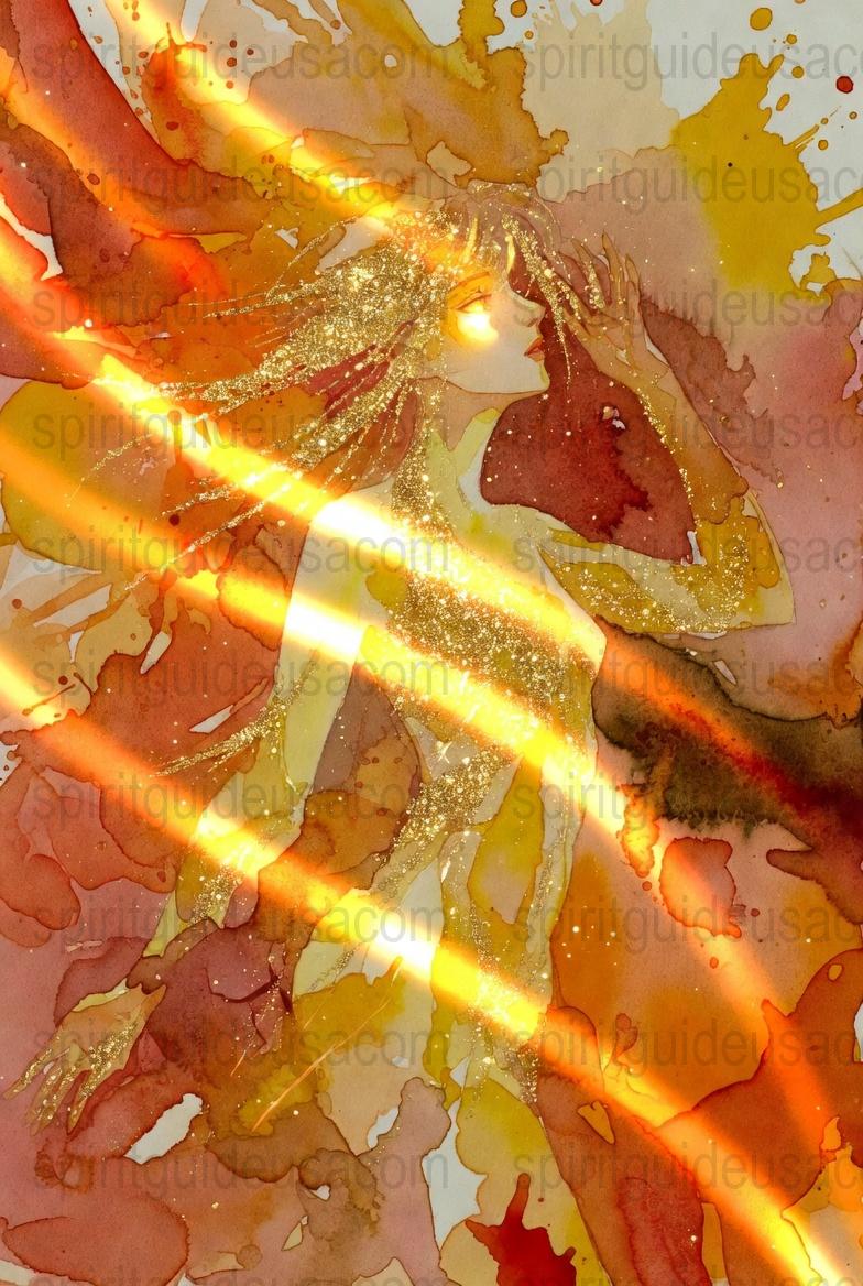 Abstract Unicorn Art Print, Mystical Fantasy Watercolor Painting, Golden Glitter Wall Decor, Magical Horse Artwork for Home Decor