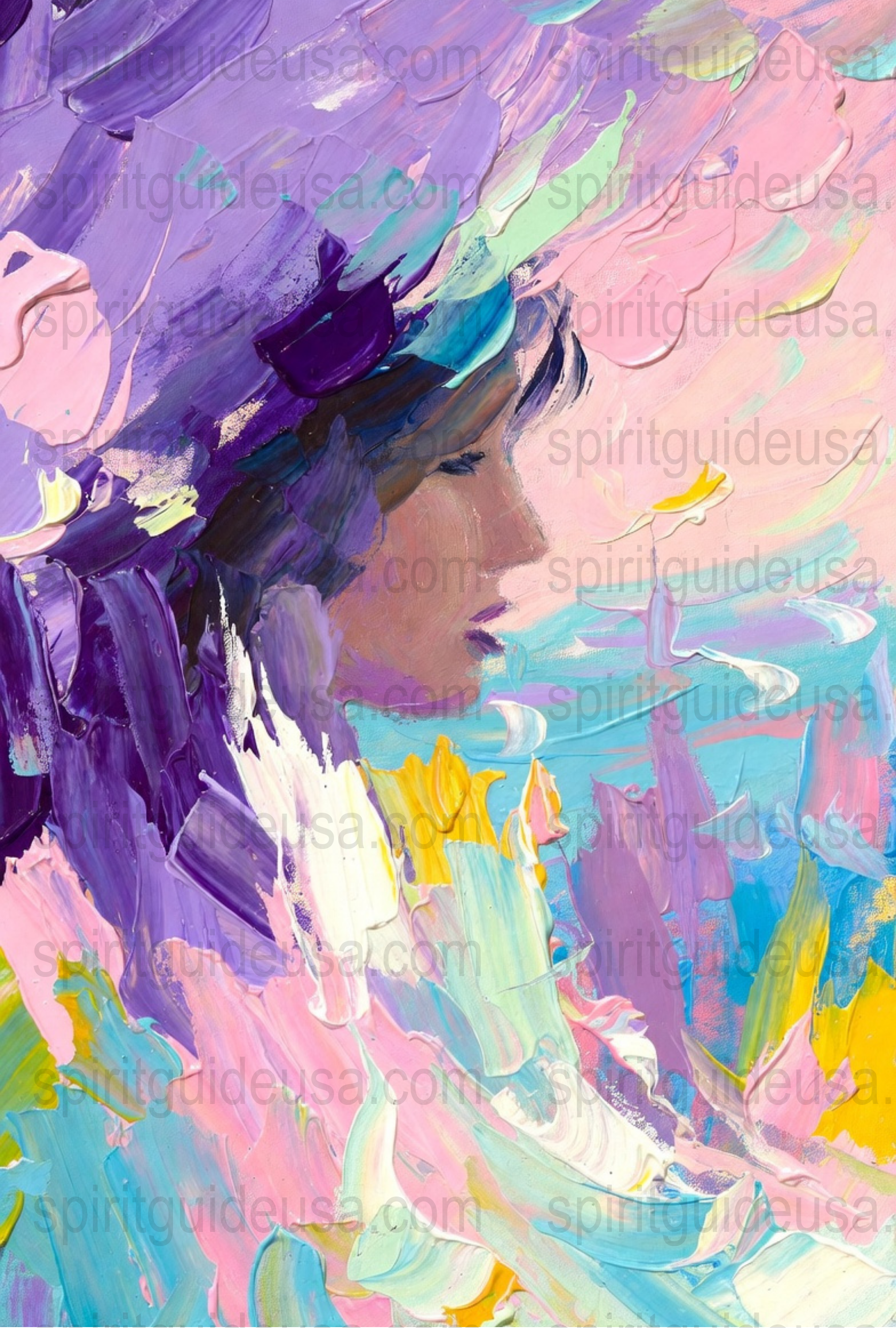Colorful Abstract Woman Painting, Impressionist Art Print, Vibrant Wall Decor, Modern Artwork, Expressionist Female Portrait Canvas
