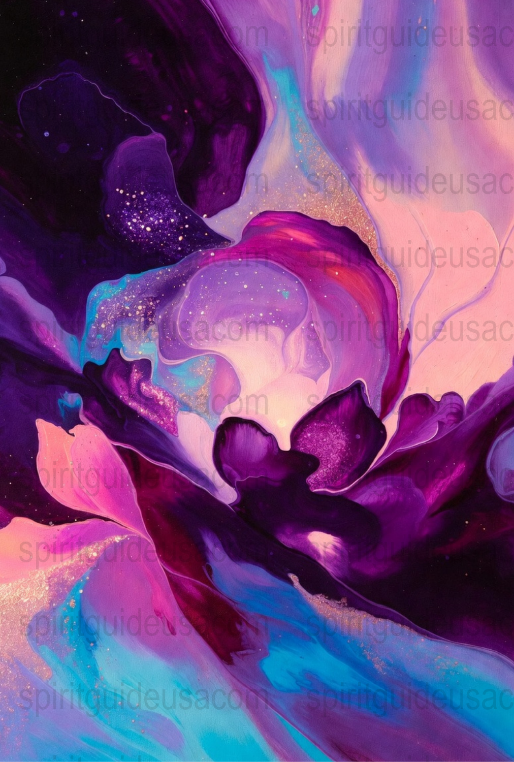 Abstract Purple and Pink Fluid Art Canvas Print, Modern Home Decor Wall Art