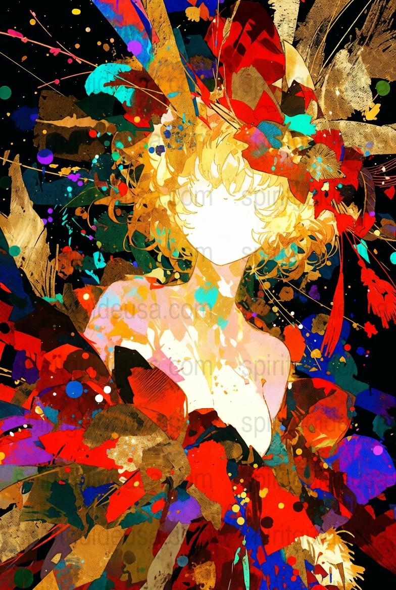 Colorful Abstract Art Print, Vibrant Modern Wall Decor, Expressionist Splatter Painting Style, Ideal Home Artwork