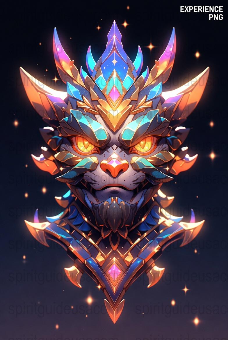 Colorful Mythical Dragon Cat Art Print, Vibrant Fantasy Creature Poster, Unique Wall Decor for Home and Office, Gift Idea