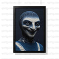 Creepy Blue Smiling Fantasy Creature Art Print, Dark Gothic Wall Decor, Unique Horror Poster, Gift Idea