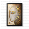 Spiritual Wall Art, Golden Om Symbol, Zen Meditation Home Decor, Yoga Studio Artistic Print, Modern Spiritual Hanging, Mindfulness Gift
