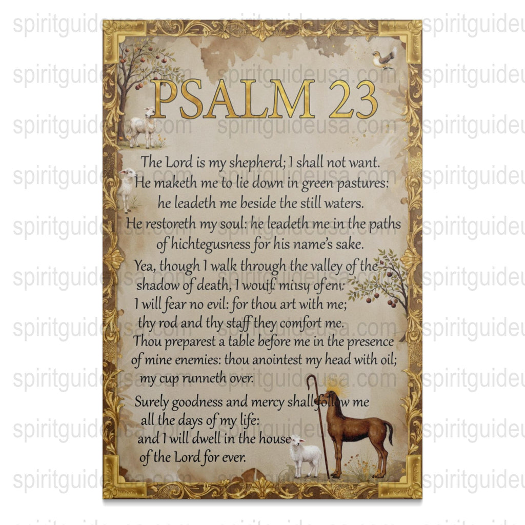 Rustic Psalm 23 Wall Art, Bible Verse Home Decor, Christian Spiritual Gift, Vintage Style Scripture Plaque
