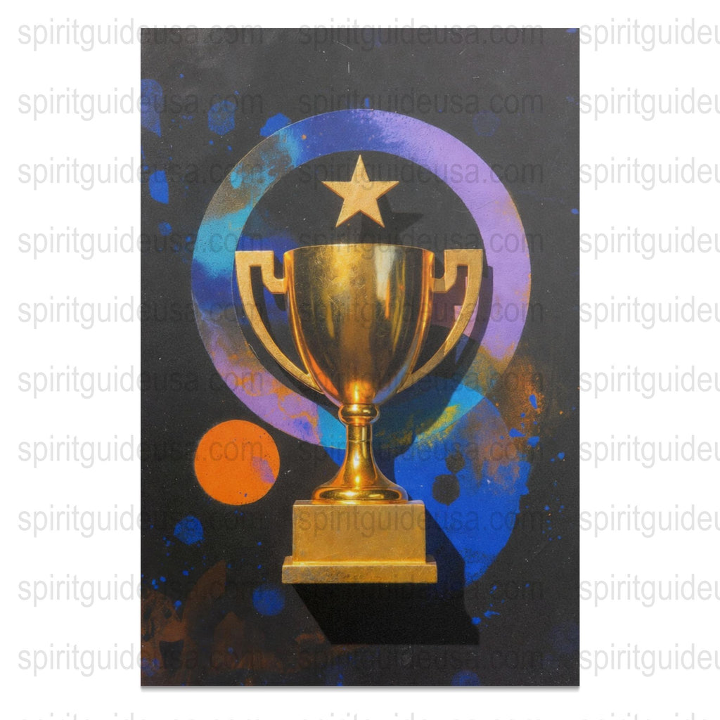 Champion Trophy Art Print, Victory Cup Poster, Golden Trophy Wall Decor, Inspirational Artwork for Office