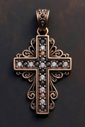 Shining Gold & Jewel Cross – High-Res Christian Symbol Art JPG