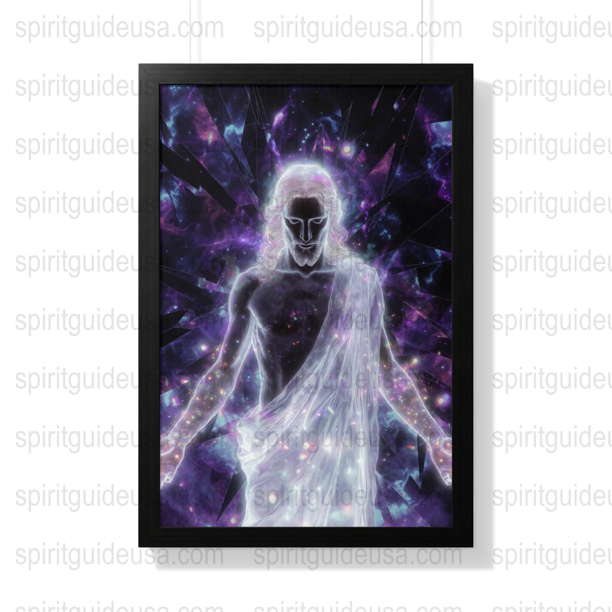 Mystical Cosmic Spirit Guide Art Print, Galaxy Stars Supernatural Entity Poster, Spiritual Wall Art, Home Decor Gift