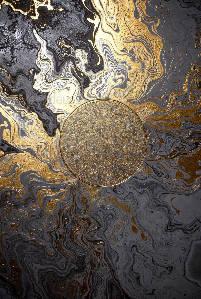 Abstract Gold and Black Art Print, Modern Luxury Wall Decor, Metallic Textures Poster, Contemporary Home Design