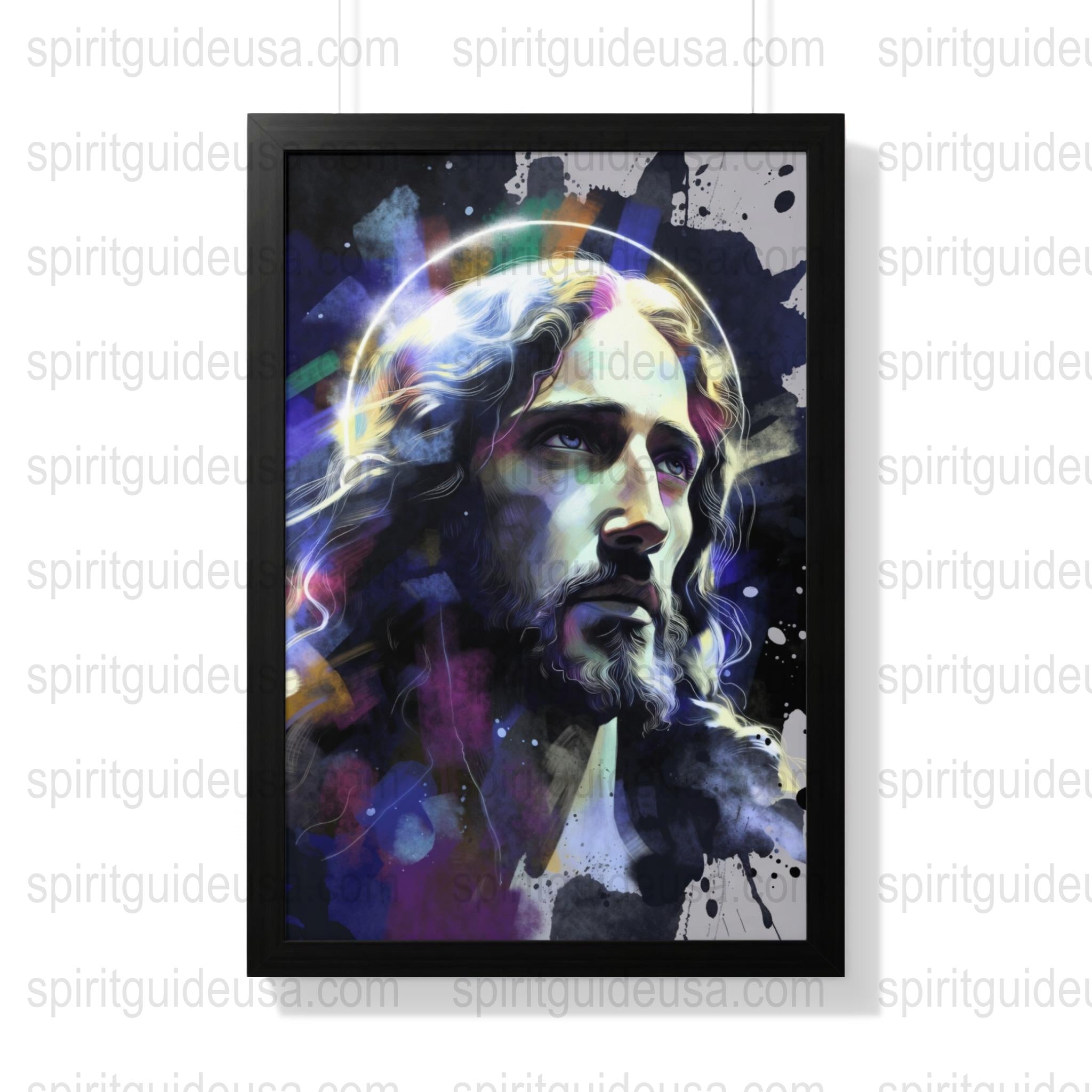 Cosmic Jesus Art Print, Spiritual Wall Decor, Colorful Religious Poster, Christian Gift Idea